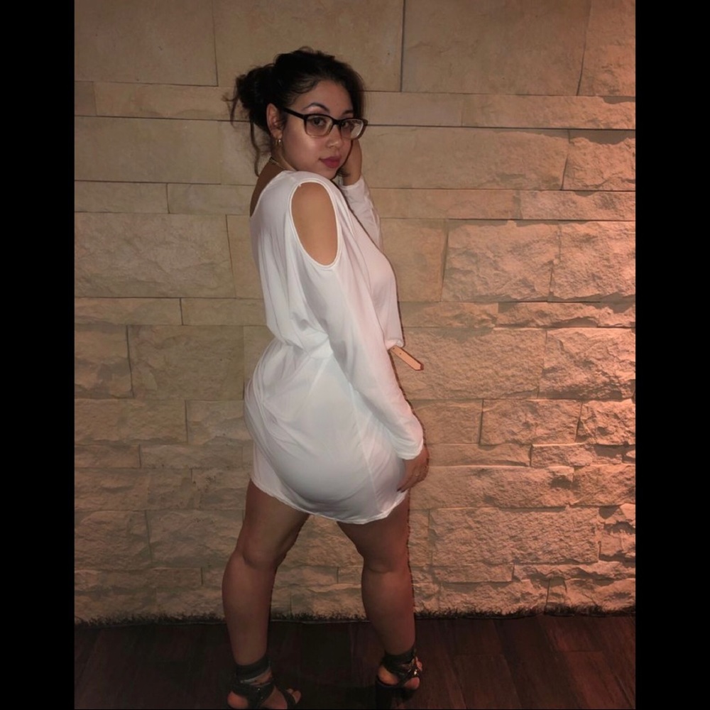 White midi dress